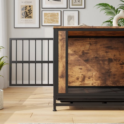 Dog Crate Furniture Wooden Dog Crate Table Rustic Brown