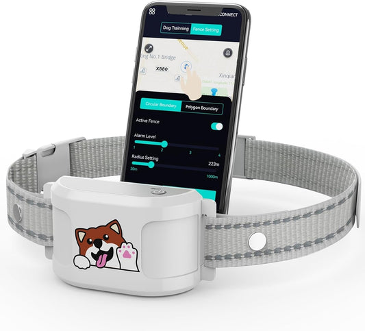 GPS Dog Collar Wireless Fence Training Waterproof App Control No Subscription
