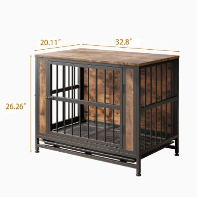 Dog Crate Furniture  Wooden Dog Crate Table Rustic Brown