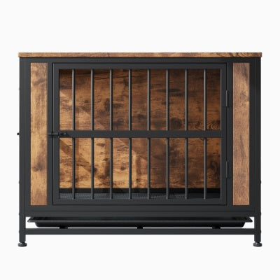 Dog Crate Furniture  Wooden Dog Crate Table Rustic Brown