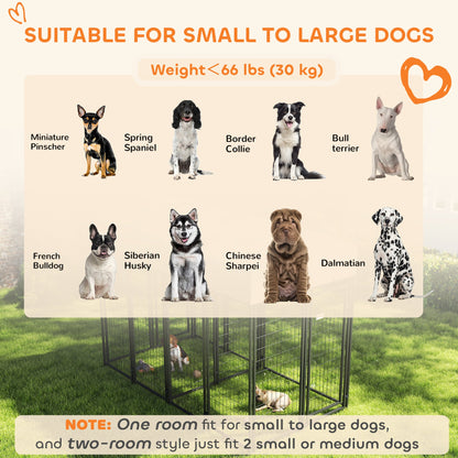 Outdoor Dog Kennel with Two-Room Design