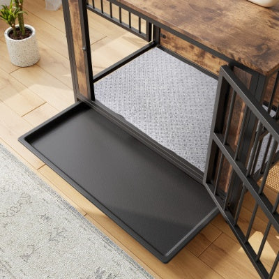 Dog Crate Furniture  Wooden Dog Crate Table Rustic Brown