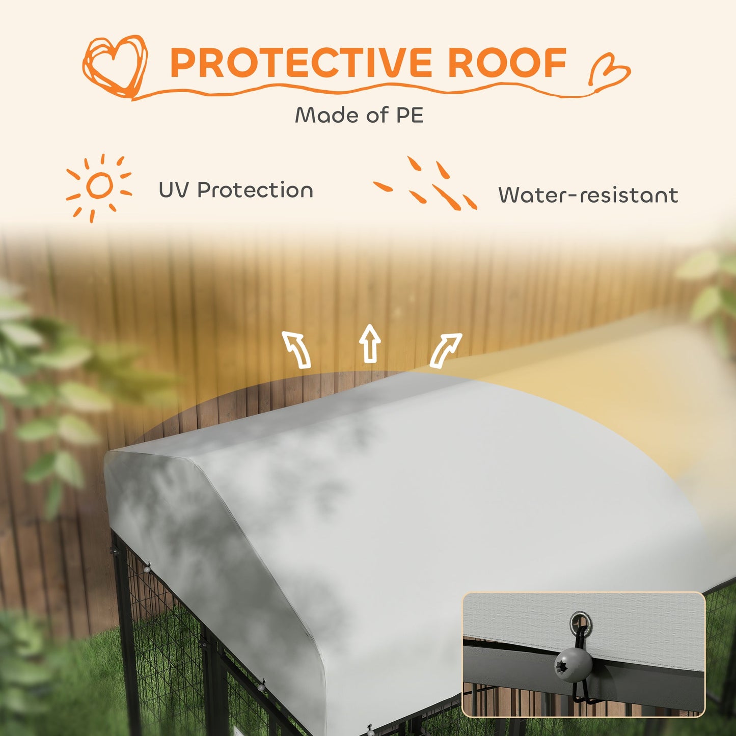 Outdoor Dog Kennel with Two-Room Design