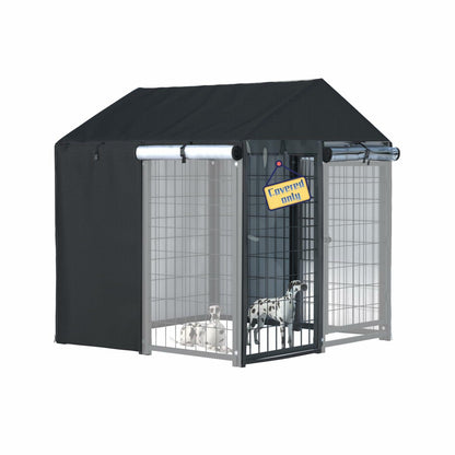 NGB Outdoor Dog Kennel Cover 4x4x4.5ft 600D Waterproof Windproof Black