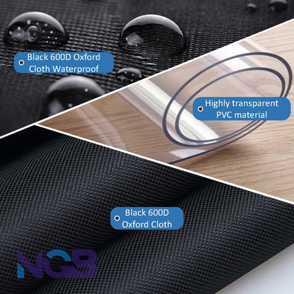 NGB Outdoor Dog Kennel Cover 4x4x4.5ft 600D Waterproof Windproof Black
